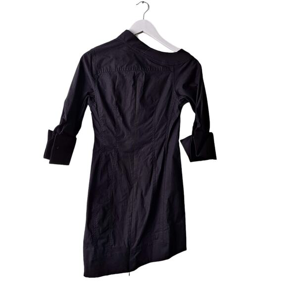 Byron Lars Womens Black Ruffle Pleated Half Sleeve Assymetrical Dress - Size 2 - Picture 2 of 15